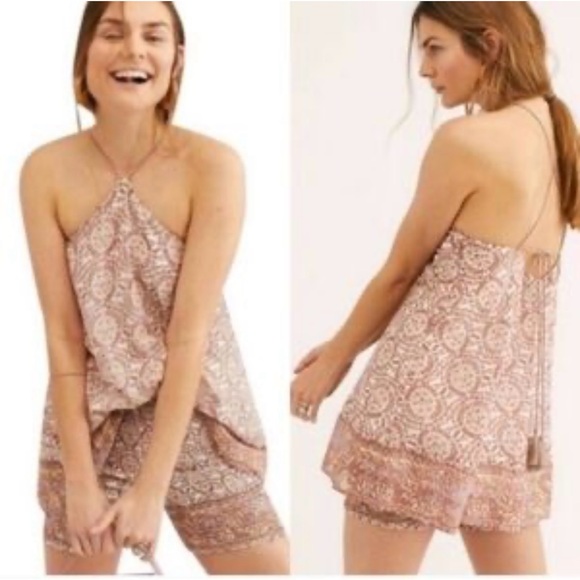 Free People Floral Halter Top Small - Picture 1 of 8